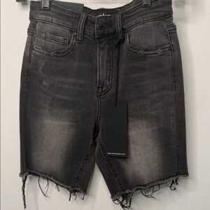 Woman’s Washed Black Denim Shorts